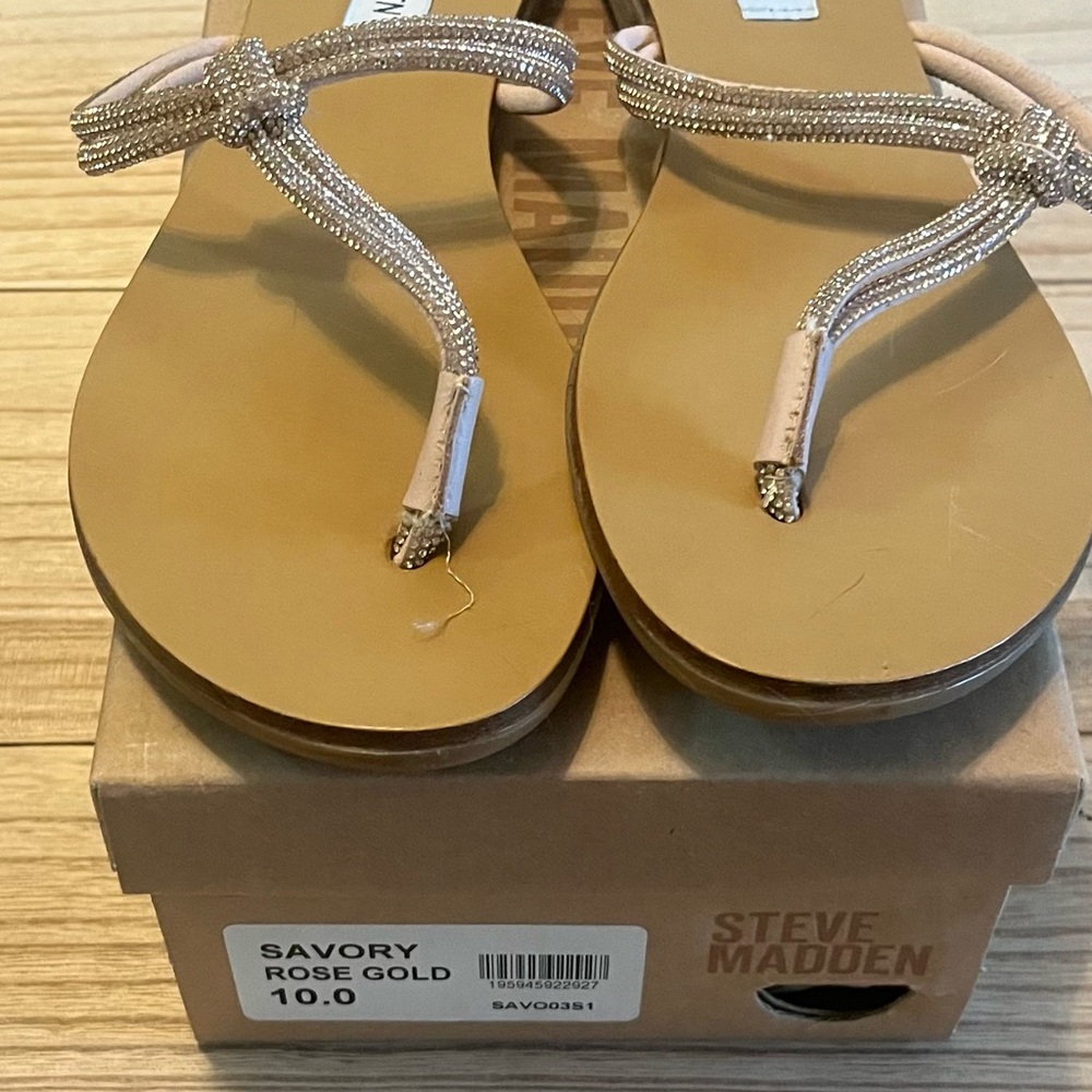 Steve Madden Women's Metallic Rose Gold Sandals
